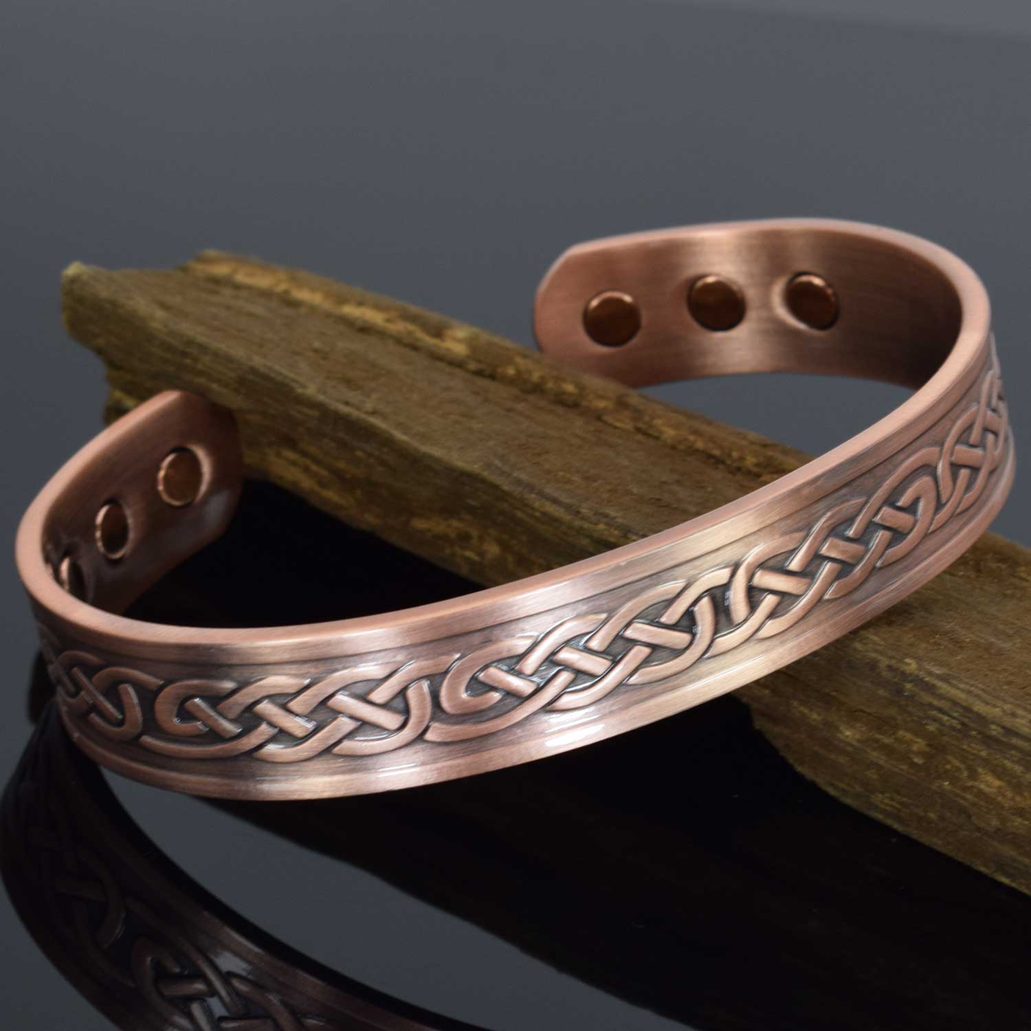 Image copper bangle scottish thistle
