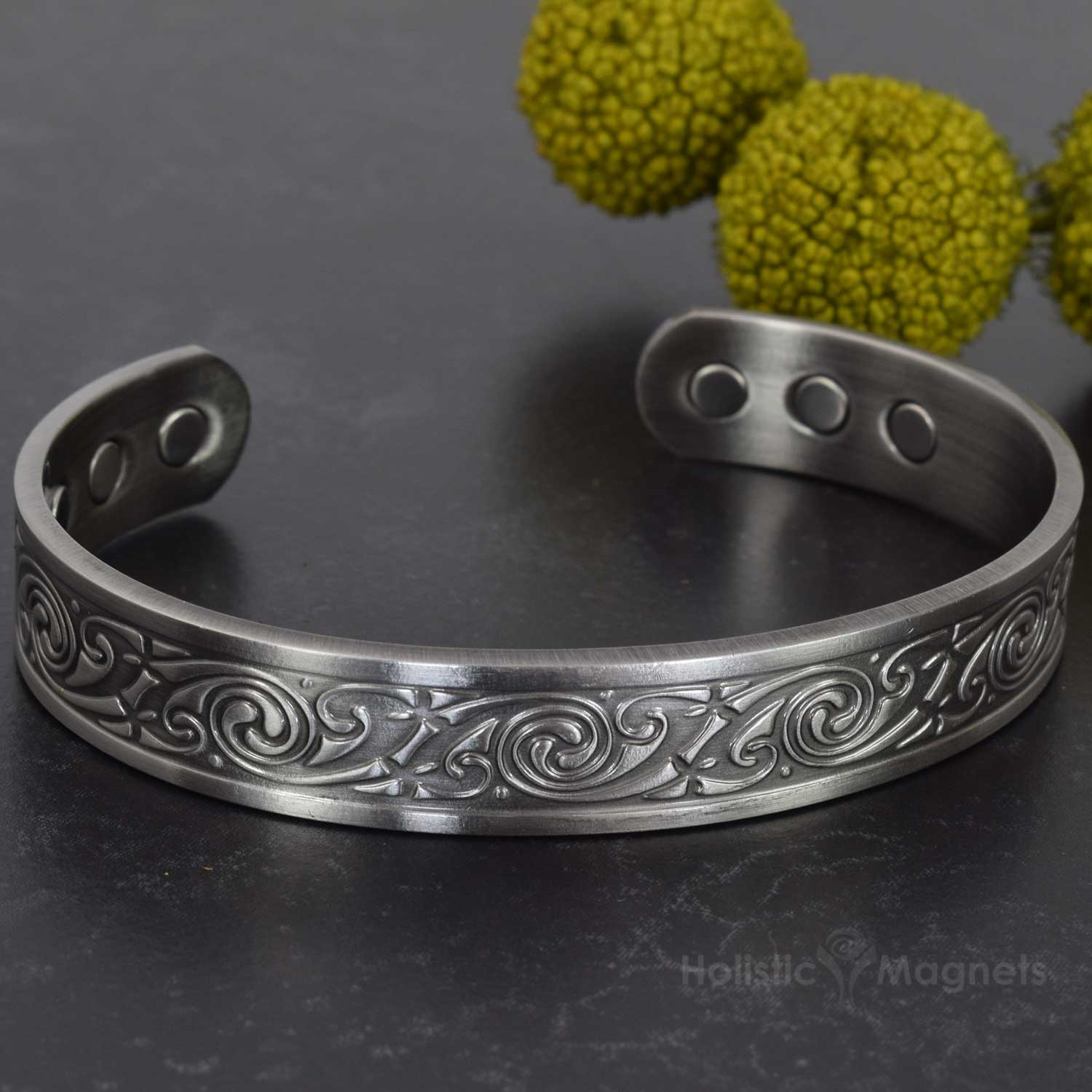 Image copper bangle scottish thistle