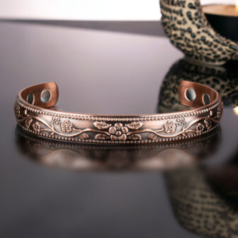 Pure Copper Magnetic Bracelet for Women Ladies Copper Bangle Cuff with Magnets Adjustable - FC