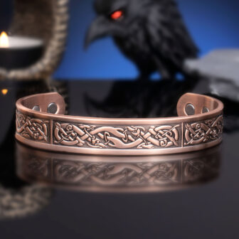 Pure Copper Bracelet for Men Copper Magnetic Bangle Gift for Men Norse Knotwork Viking Bracelet
