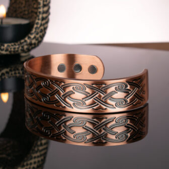 Mens Chunky Celtic Bangle Solid Copper Magnetic Bracelet Joint and Muscular Pain Relief for Arm and Wrist – The Book of Kells (CP) - Image 2