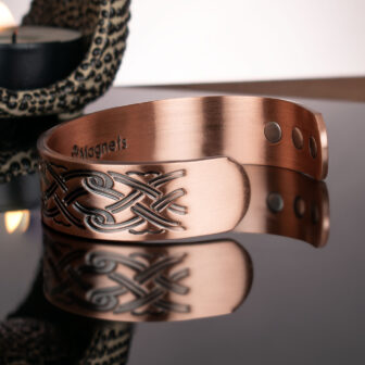 Mens Chunky Celtic Bangle Solid Copper Magnetic Bracelet Joint and Muscular Pain Relief for Arm and Wrist – The Book of Kells (CP) - Image 3
