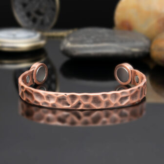 Solid Copper Magnetic Bracelet for Men Copper Cuff Bangle Gift for Men - Hammered