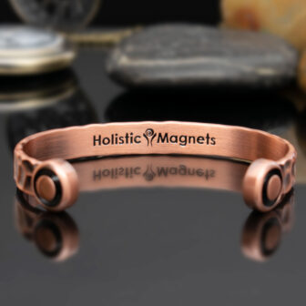 Solid Copper Magnetic Bracelet for Men Copper Cuff Bangle Gift for Men - Hammered - Image 5