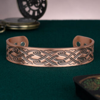 Mens Chunky Celtic Bangle Solid Copper Magnetic Bracelet Joint and Muscular Pain Relief for Arm and Wrist – The Book of Kells (CP) - Image 5