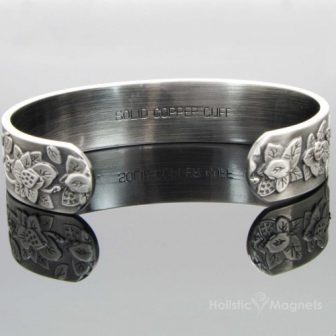Copper Magnetic Bracelet for Women-Embossed Flowers