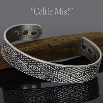 Magnetic Therapy Bracelet for Men Copper Bracelet for Arthritis Antique Silver Toned - Celtic Mist