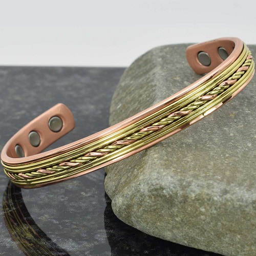 thumbnail image 2 of Handmade Solid Copper Cuff Bracelet – Adjustable Arthritis Bangle For Men & Women 2 of 3