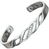 Ladies Magnetic Pain Relief Bracelet Copper Bracelet for Arthritis Silver Toned with Zirconia Stones – Lady Diamante ldp