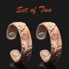 Womens Copper Magnetic Rings - Set of Two (FLR)