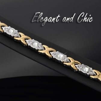 Magnetic bracelet with glittering diamante gemstones