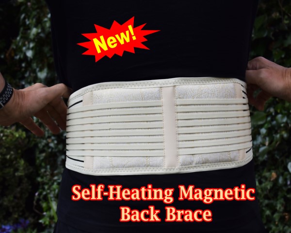 Self-Heating, Magnetic Back Brace with Adjustable Straps, Breathable Mesh  and 18 Extra-Large Magnets- Lower Back Pain Relief