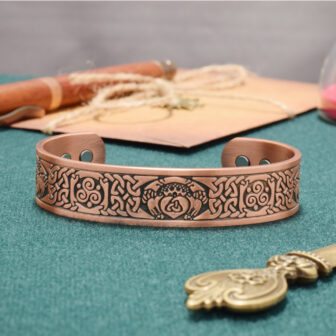 Pure Copper Magnetic Bracelet with Neodymium Magnets for Natural Pain Relief Mens Womens Celtic Bangle – Claddagh (CDH) - Image 8